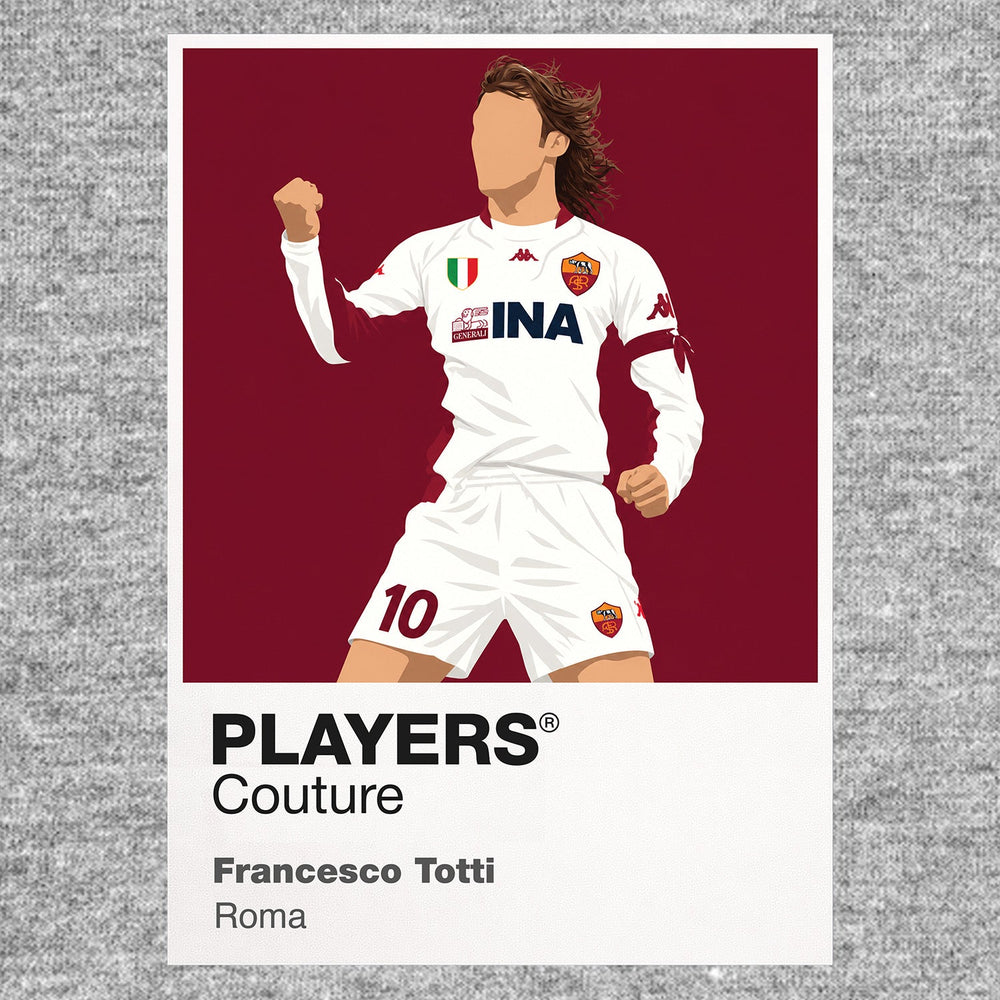 Francesco Totti Roma away Icon Frame artwork in grey