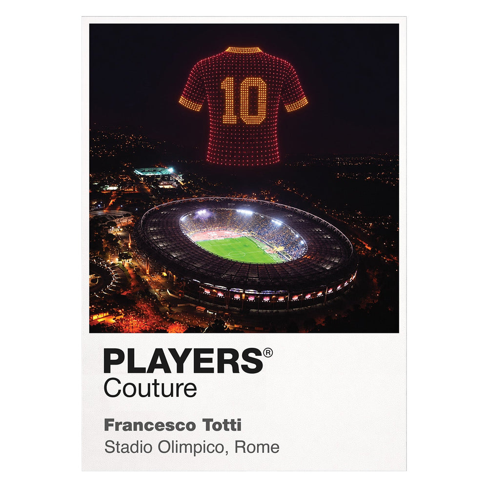 Francesco Totti Roma number 10 Icons in Lights Frame artwork in white