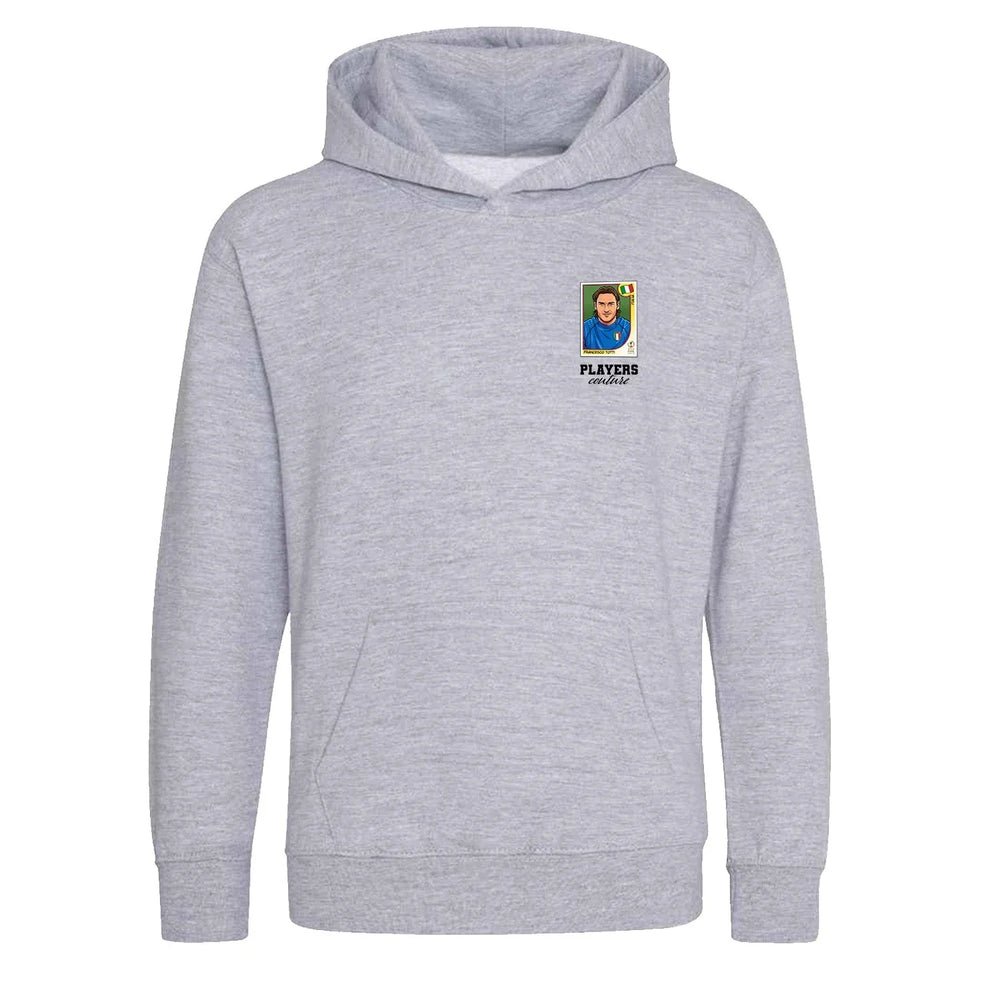 Francesco Totti World Cup Sticker Kids Hoodie – francesco totti sticker kids grey hoodie Players Couture design