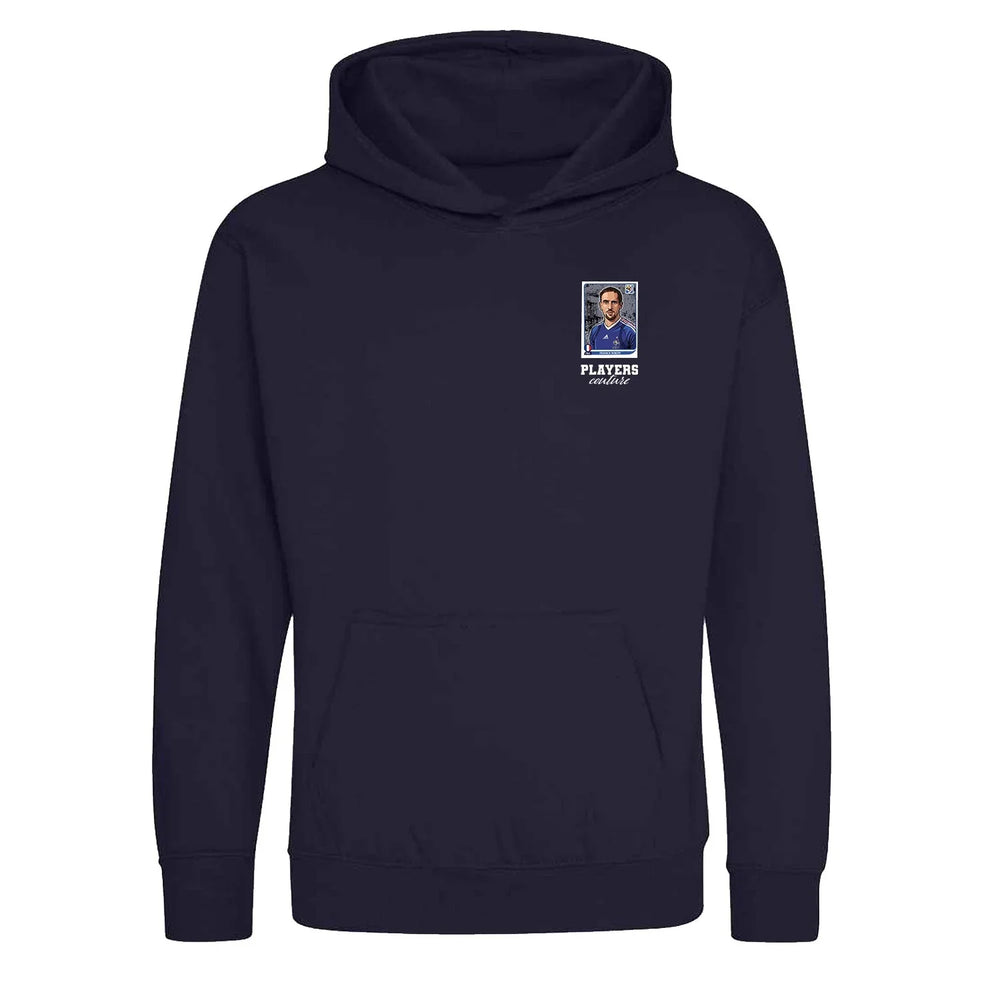 Franck Ribery World Cup Sticker Kids Hoodie – franck ribery sticker kids navy hoodie Players Couture design