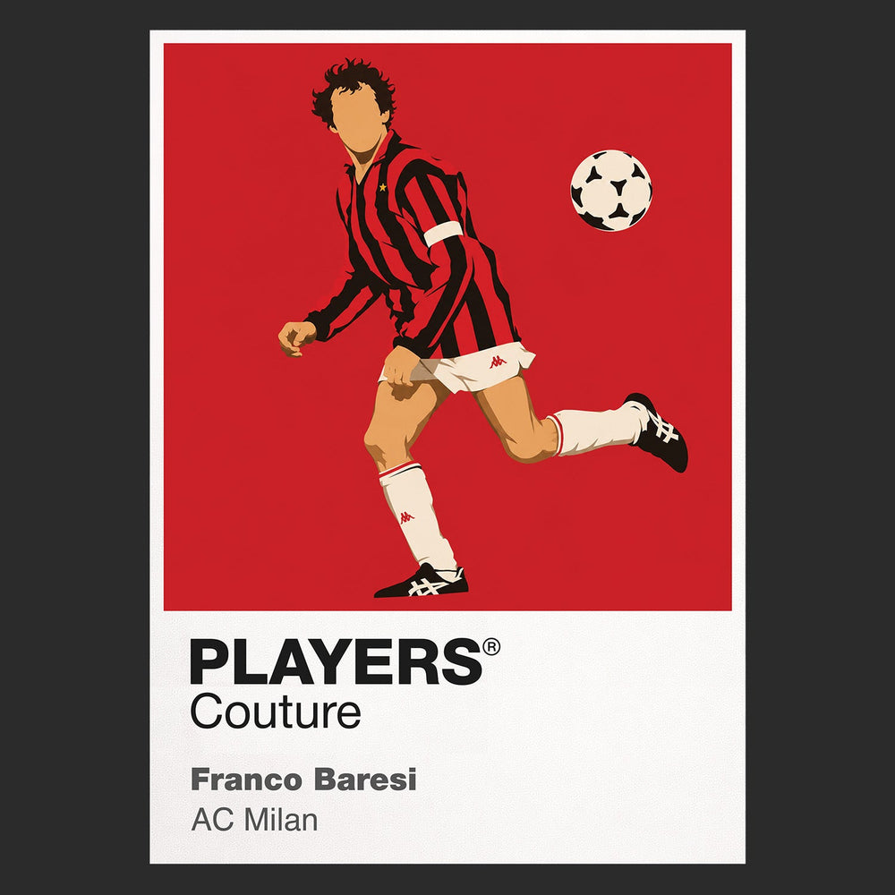 Franco Baresi AC Milan Icon Frame Men's Hoodie — Black Artwork