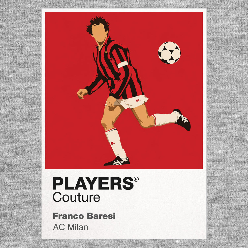Franco Baresi AC Milan Icon Frame Men's Hoodie — Gray Artwork