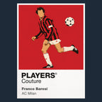 Franco Baresi AC Milan Icon Frame Men's Hoodie — Navy Artwork