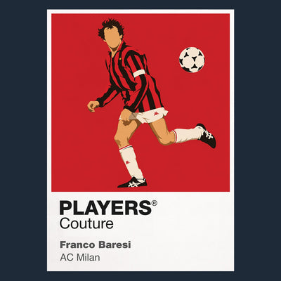 Franco Baresi AC Milan Icon Frame Men's Hoodie — Navy Artwork
