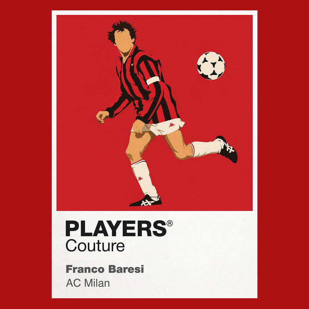 Franco Baresi AC Milan Icon Frame Men's Hoodie — Red Artwork