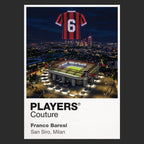 Franco Baresi AC Milan number 6 Icons in Lights Frame artwork in black