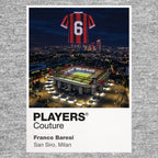 Franco Baresi AC Milan number 6 Icons in Lights Frame artwork in grey