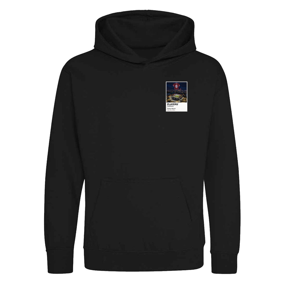 Franco Baresi AC Milan Icons in Lights Frame Kids Hoodie in Black