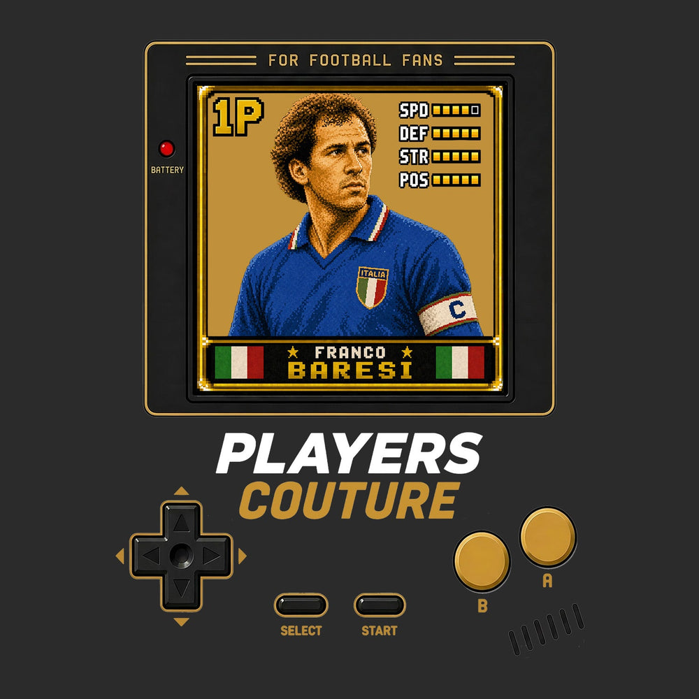 Franco Baresi 1P 8-Bit t-shirt retro gaming design by Players Couture