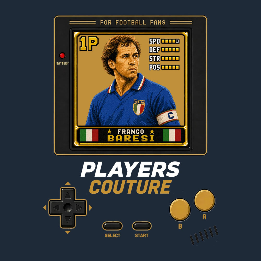 Franco Baresi 1P 8-Bit t-shirt retro gaming design by Players Couture
