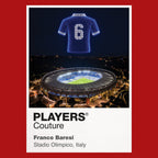 Franco Baresi Italy number 6 Icons in Lights Frame artwork in red