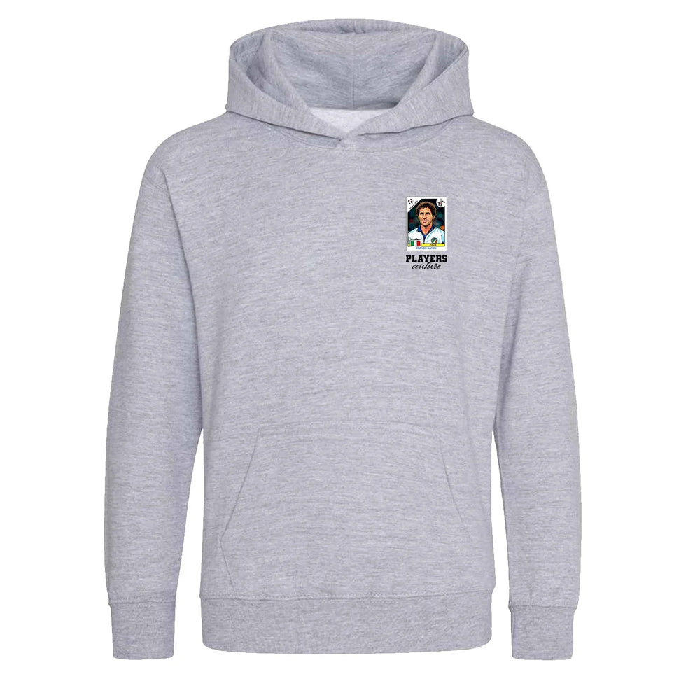 Franco Baresi World Cup Sticker Kids Hoodie – franco baresi sticker kids grey hoodie Players Couture design