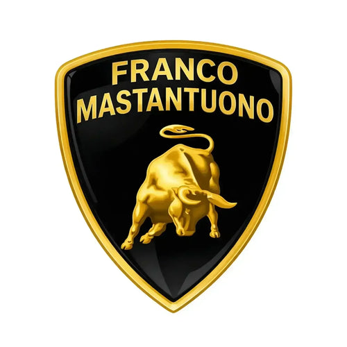 Franco Mastantuono Logo Men's T-Shirt – white close-up detail shot of the Franco Mastantuono Players Couture logo design