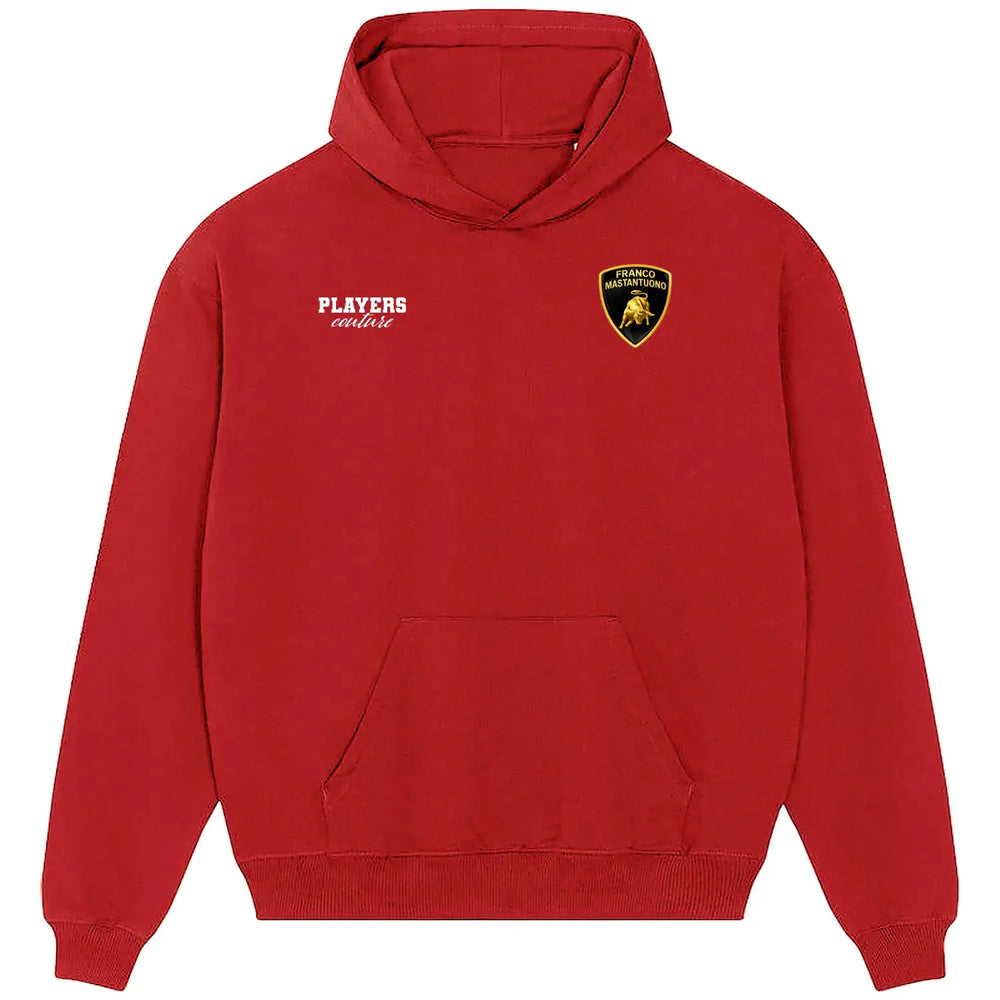 Franco Mastantuono Logo Players Couture Men's Casual Hoodie - Red / S | Argentina, Fashion Collection, Football, Hoodies, Men's, River Plate, Volume 1