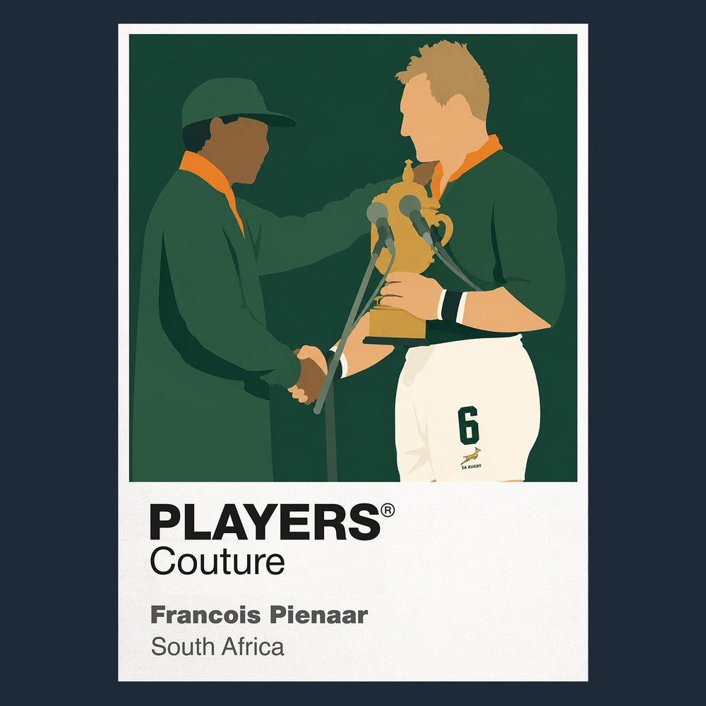 François Pienaar Rugby Union Icon Frame Men's T-Shirt – image 8