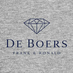 Frank & Ronald De Boer Logo Men's Hoodie – grey close-up detail shot of the Frank & Ronald De Boer Players Couture logo