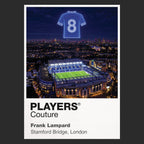 Frank Lampard Chelsea number 8 Icons in Lights Frame artwork in black