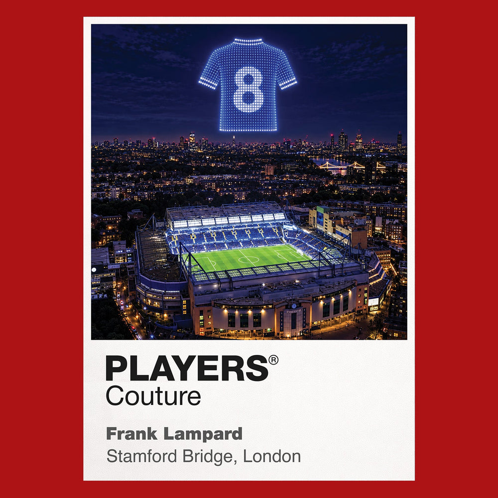 Frank Lampard Chelsea number 8 Icons in Lights Frame artwork in red