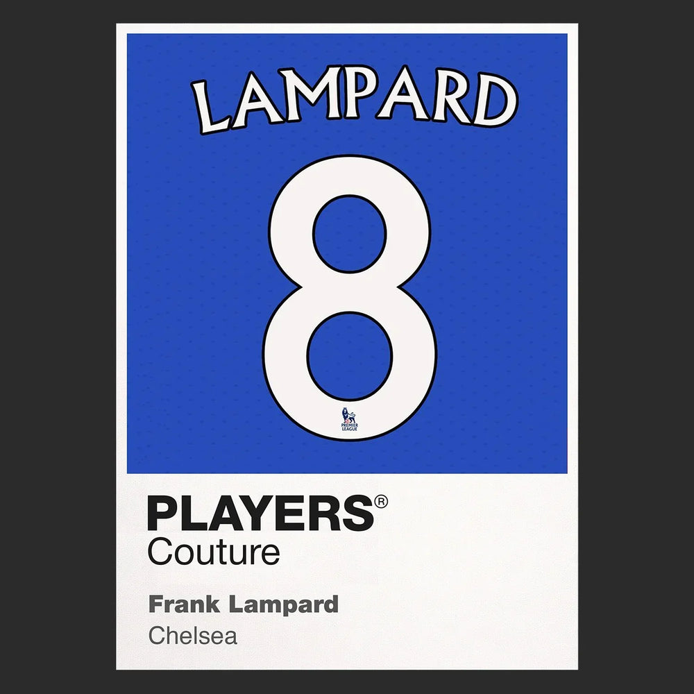 Frank Lampard 8 Football Shirt Frame Men's Hoodie – black close-up detail shot of the Frank Lampard Players Couture logo