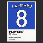 Frank Lampard 8 Football Shirt Frame Men's Hoodie – black close-up detail shot of the Frank Lampard Players Couture logo