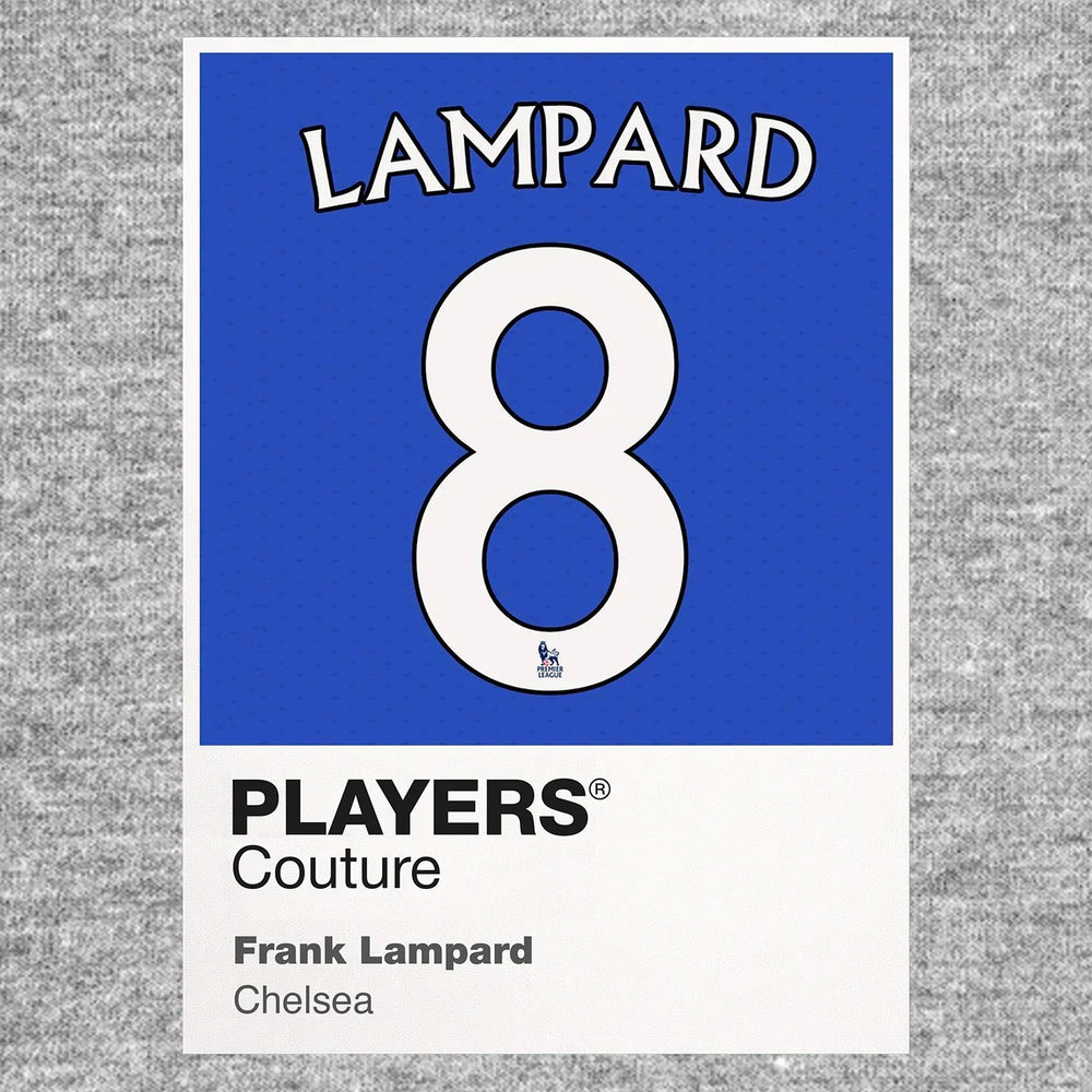 Frank Lampard 8 Football Shirt Frame Men's Hoodie – grey close-up detail shot of the Frank Lampard 8 Football Players