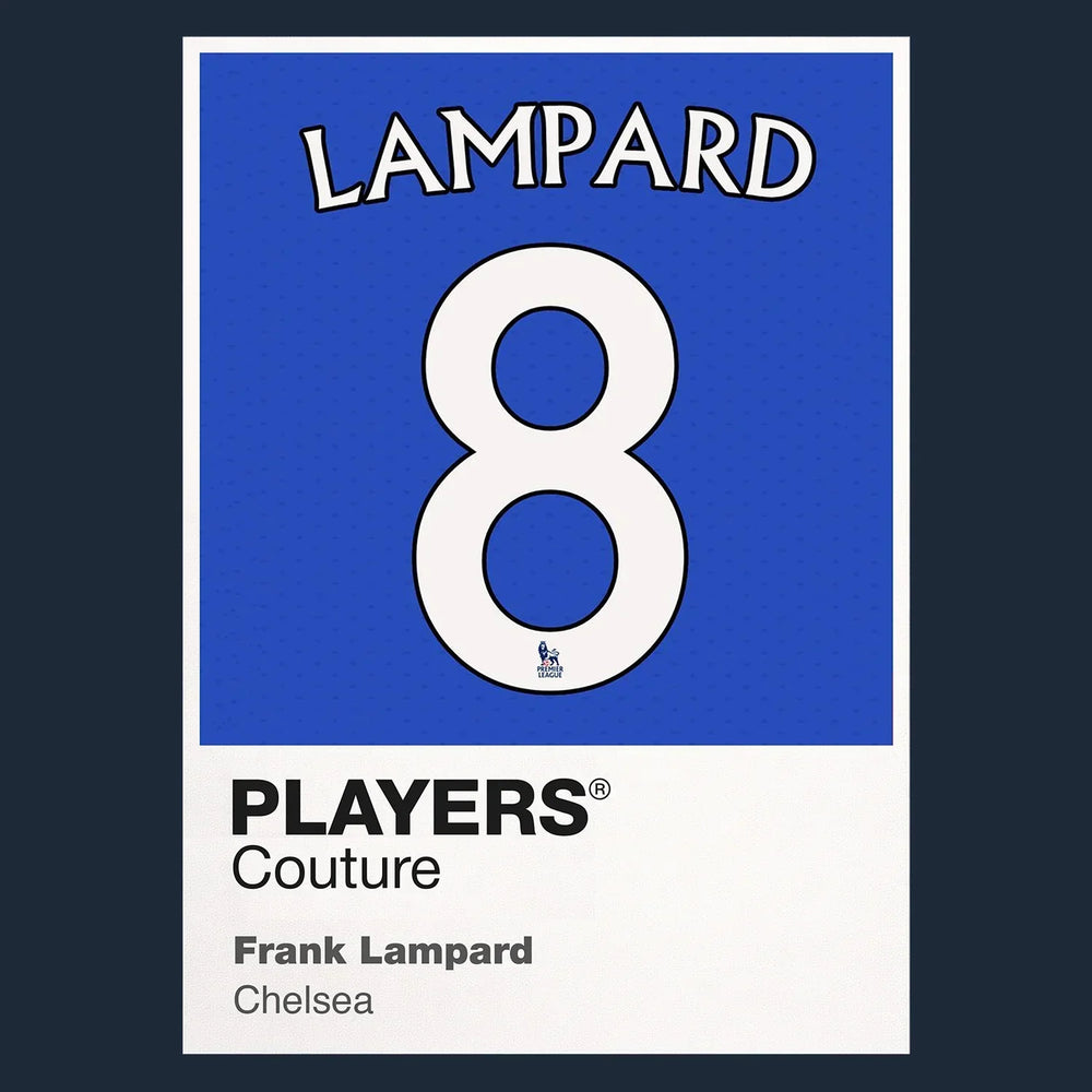 Frank Lampard 8 Football Shirt Frame Men's Hoodie – navy close-up detail shot of the Frank Lampard 8 Football Players