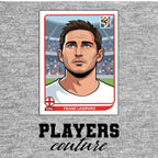 Frank Lampard World Cup Sticker Men's T-Shirt – grey close-up detail shot of the Frank Lampard World Cup Players Couture
