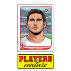Frank Lampard World Cup Sticker Men's T-Shirt – close-up detail shot of the Frank Lampard World Cup Players Couture logo