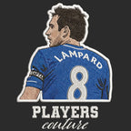 Frank Lampard Badge Men's T-Shirt – black close-up detail shot of the Frank Lampard Players Couture logo design