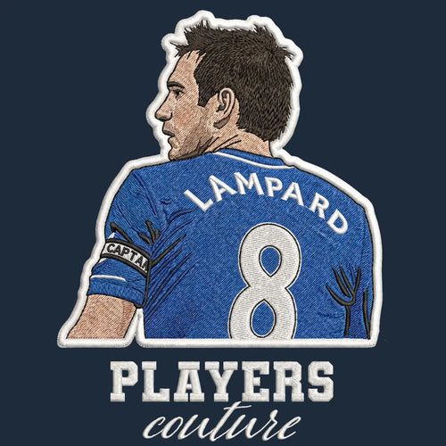 Frank Lampard Badge Men's Hoodie – close-up detail shot of the Frank Lampard Players Couture logo design
