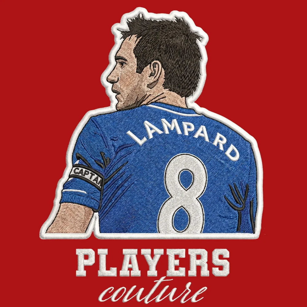 Frank Lampard Badge Men's Hoodie – close-up detail shot of the Frank Lampard Players Couture logo design