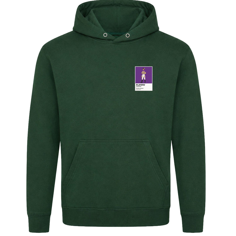 Frankie Dettori horse racing hoodie – mens forest green hoodie view