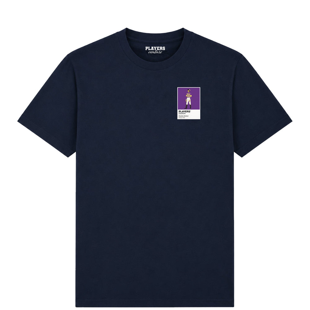 Frankie Dettori horse racing T-shirt – mens navy tshirt view