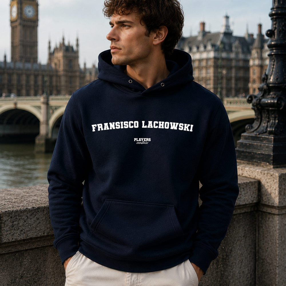fransisco-lachowski name-print hoodie - navy