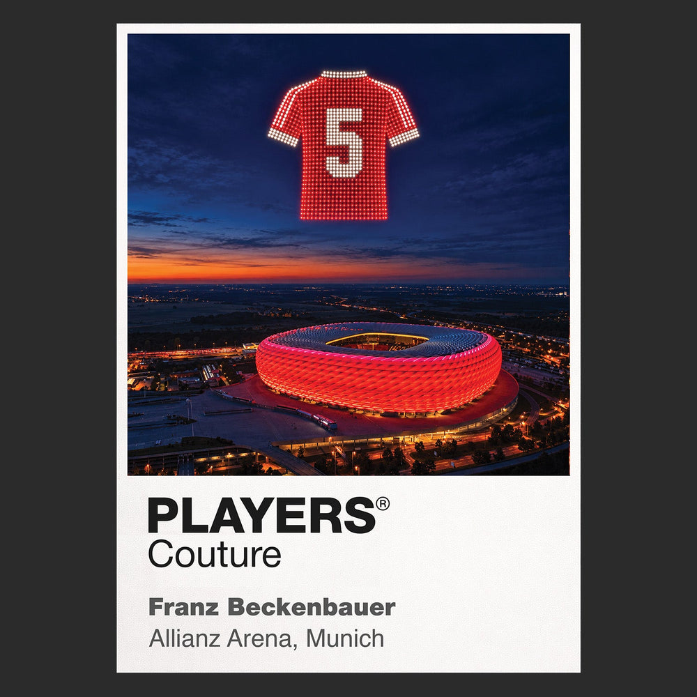 Franz Beckenbauer Bayern Munich number 5 Icons in Lights Frame artwork in black