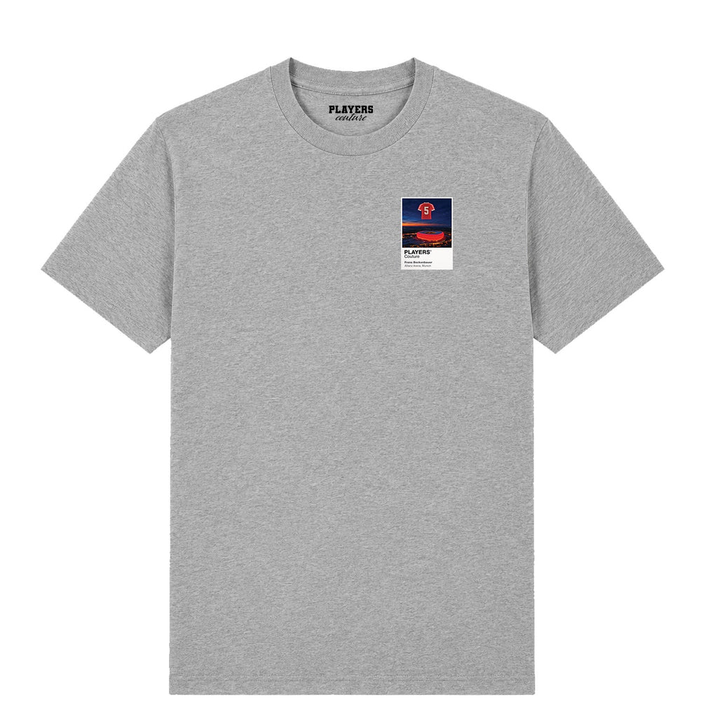 Franz Beckenbauer Bayern Munich Icons in Lights Frame Men's T-Shirt in Gray