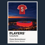 Franz Beckenbauer Bayern Munich number 5 Icons in Lights Frame artwork in navy