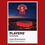 Franz Beckenbauer Bayern Munich number 5 Icons in Lights Frame artwork in red