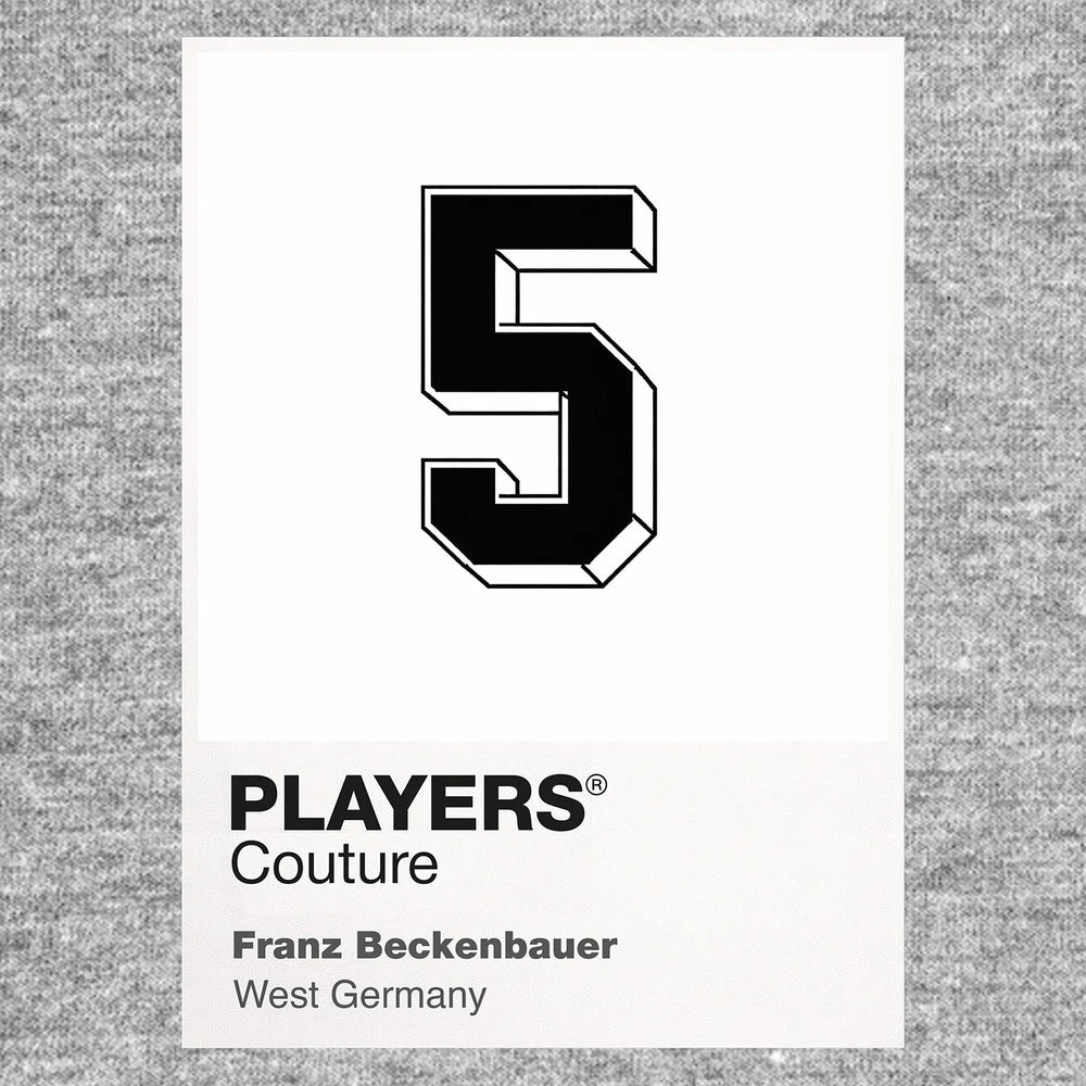 Franz Beckenbauer 5 Football Shirt Frame Men's Hoodie – grey close-up detail shot of the Franz Beckenbauer 5 Football