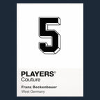 Franz Beckenbauer 5 Football Shirt Frame Men's Hoodie – navy close-up detail shot of the Franz Beckenbauer Players Couture