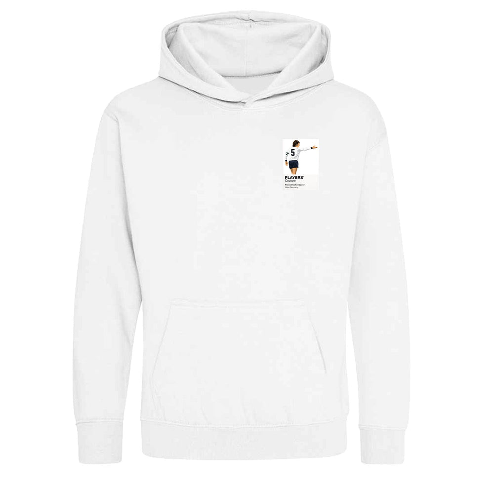 Franz Beckenbauer Germany Icon Frame Kids Hoodie - White