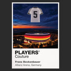 Franz Beckenbauer Germany number 5 Icons in Lights Frame artwork in black