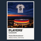 Franz Beckenbauer Germany number 5 Icons in Lights Frame artwork in navy