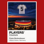 Franz Beckenbauer Germany number 5 Icons in Lights Frame artwork in red