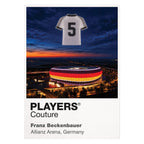 Franz Beckenbauer Germany number 5 Icons in Lights Frame artwork in white