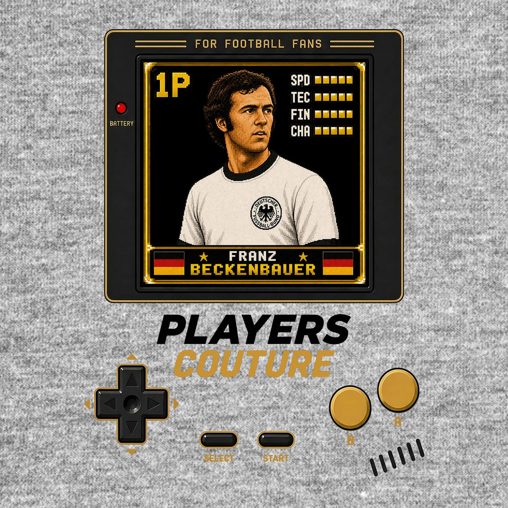 Franz Beckenbauer 1P 8-Bit t-shirt retro gaming design by Players Couture