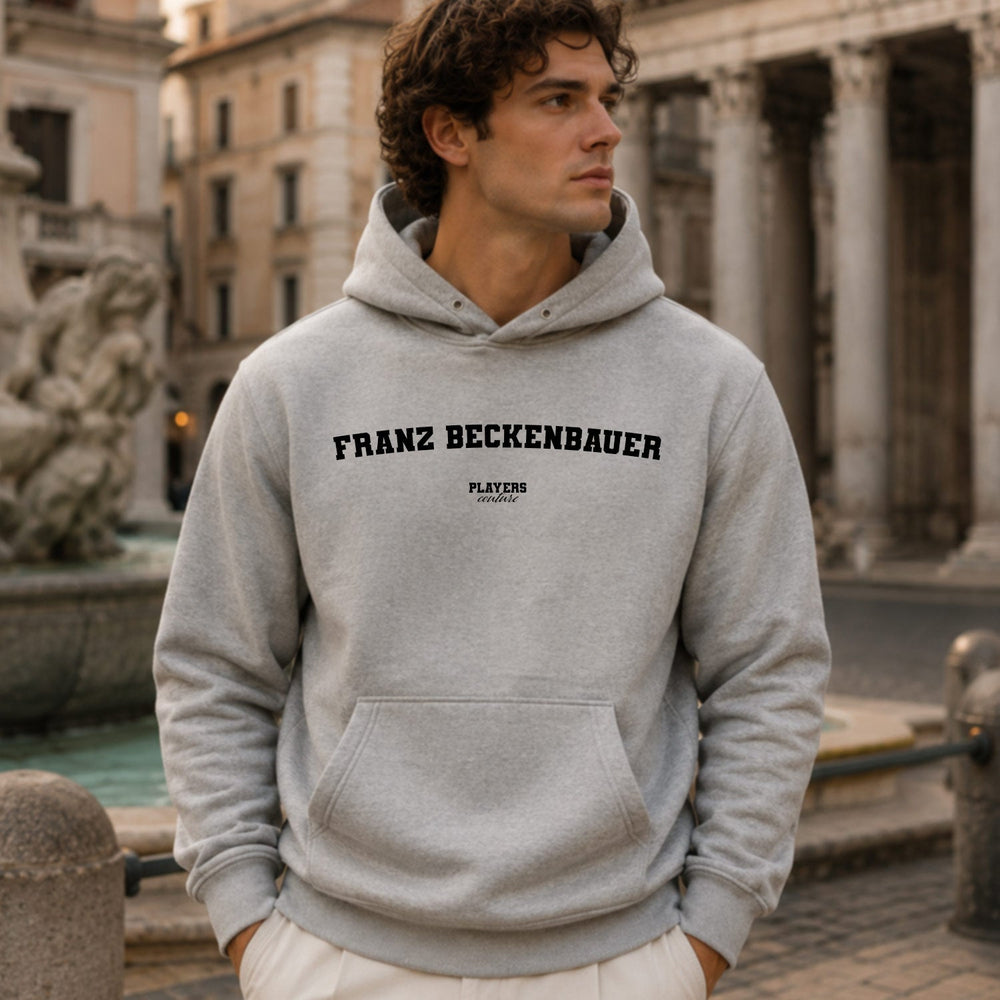 franz-beckenbauer name-print hoodie - grey