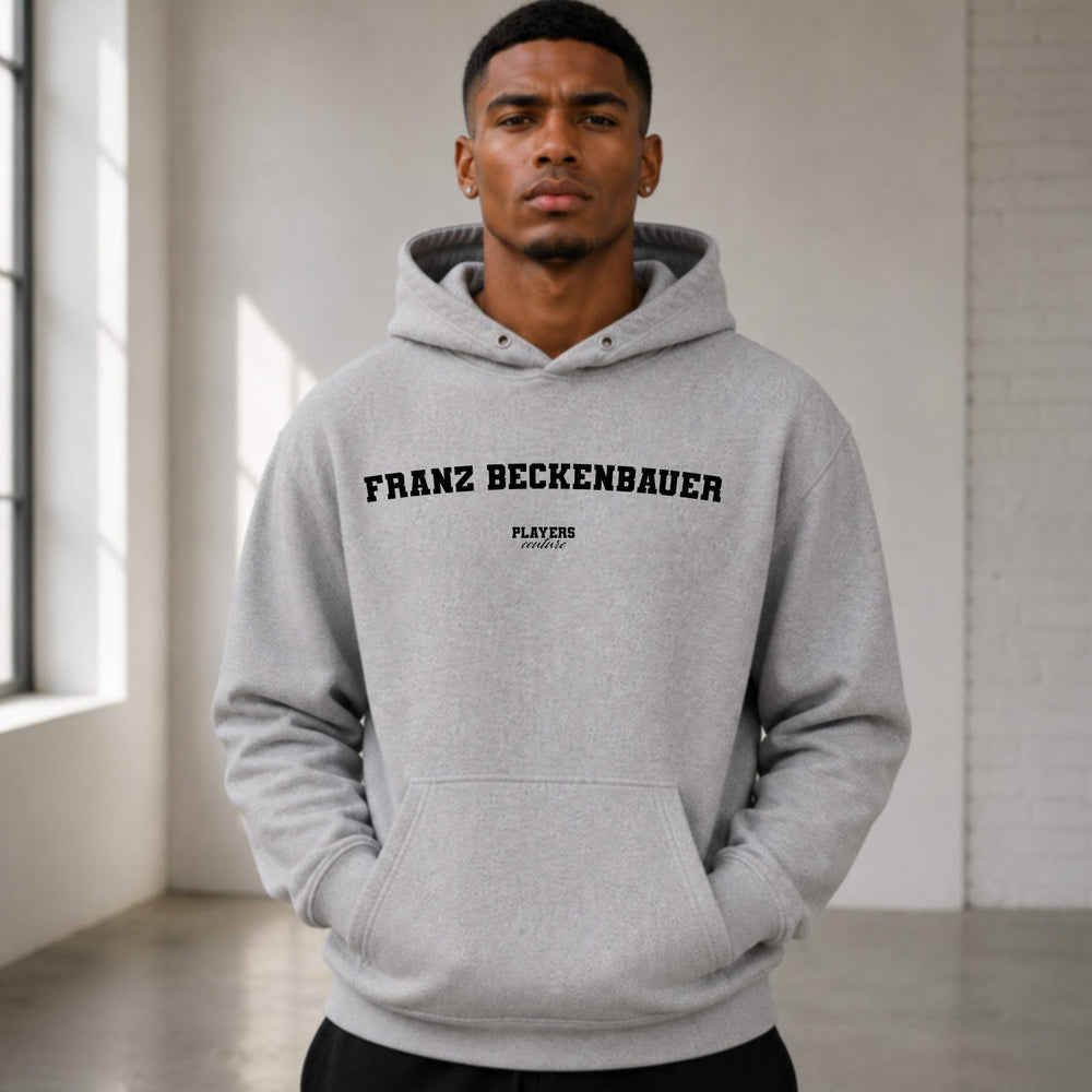 franz-beckenbauer name-print hoodie - grey