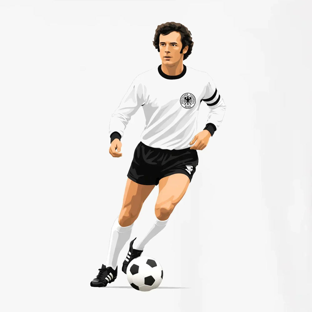 Franz Beckenbauer Icon hoodie – white men's hoodie with black Franz Beckenbauer Icon letters and Players Couture logo on the