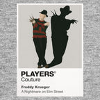 Freddy Krueger Freddy's fedora, striped jumper and bladed glove cutting across the boundary between dream and waking life Icon Frame artwork in grey